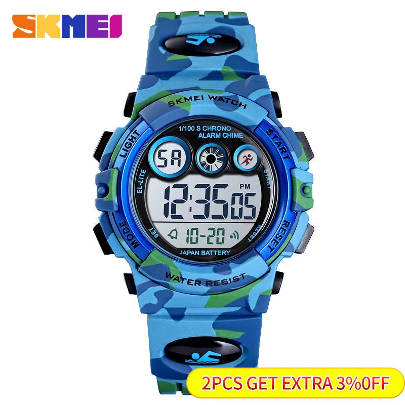 SKMEI 1547 Sport Kids Shockproof Watch Children Electronic Military Waterproof Colorful Light Wristwatches 1266 relogio infantil
