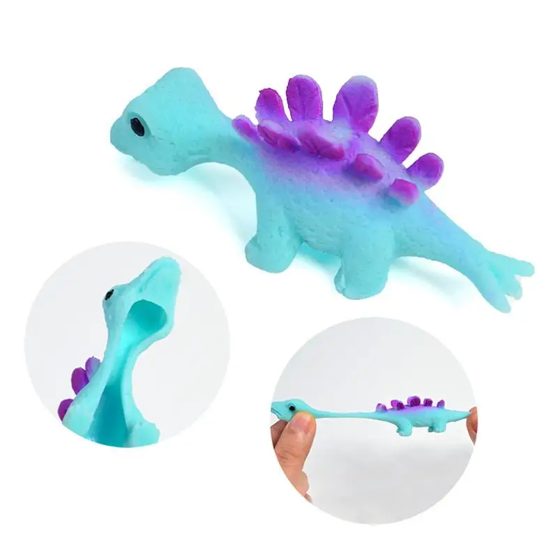 30pcs Slingshot Dinosaur Finger Toys Funny Finger Launching Dinosaur Sticky Toys Soft Rubber Animal Finger Toy For Parties Event