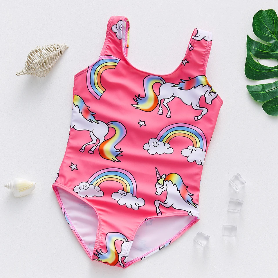 2~11Y Girls Swimwear One Piece Girls Swimsuit Children Swimming Suit High quality Kids Bathing suit Beach wear-1106MIX
