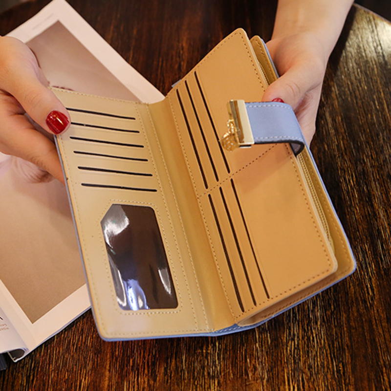 2023 New Korean Women's Wallet Long Fashionable Handbag Hollow Leaf Zipper Buckle Wallets Card Holder Package Bank Name ID Bag