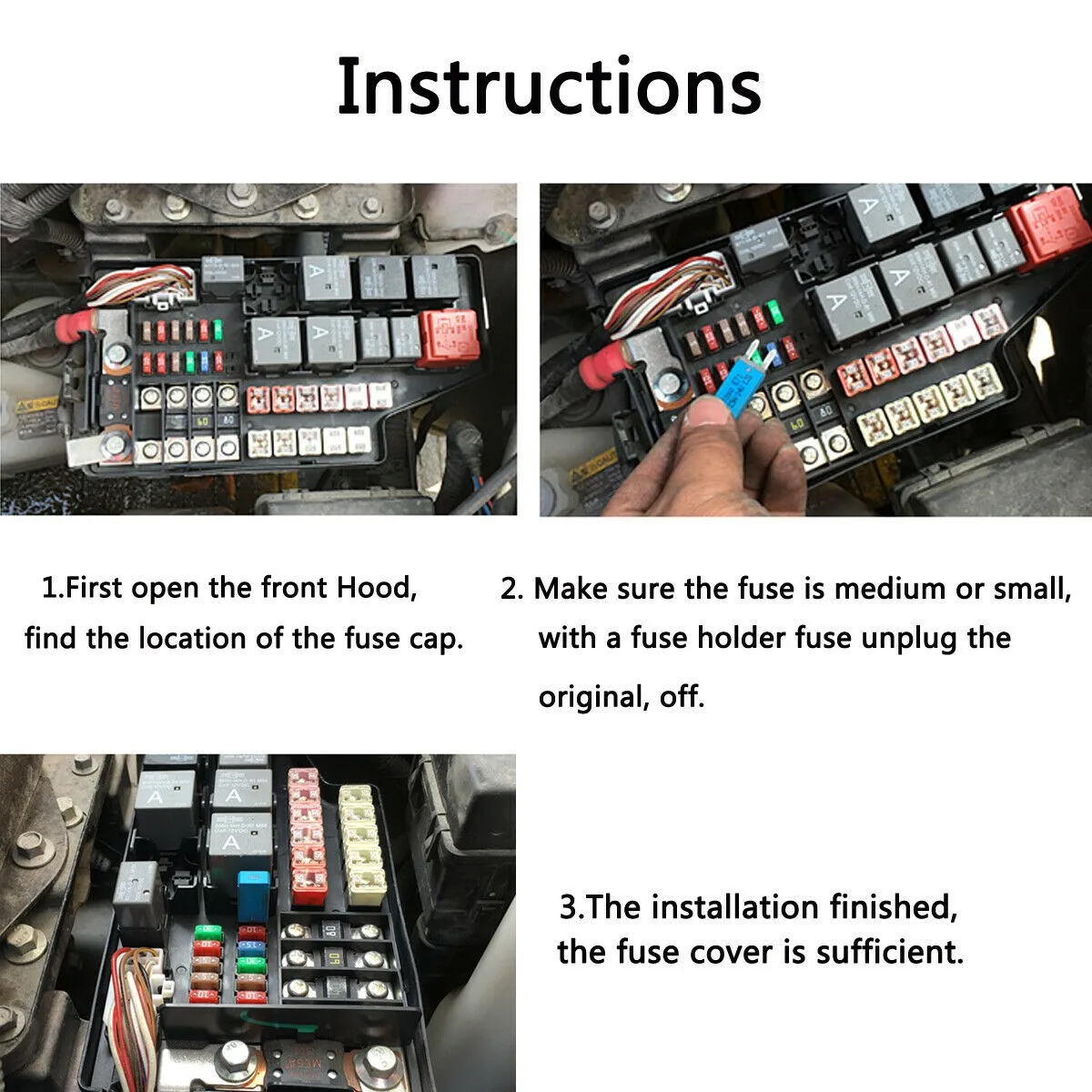 1Pcs Circuit Breaker Blade Fuse 12V 24V Resettable 5A-30A Marine Automatic Reset Circuit Breaker Fuse For RVs Marine Automotive