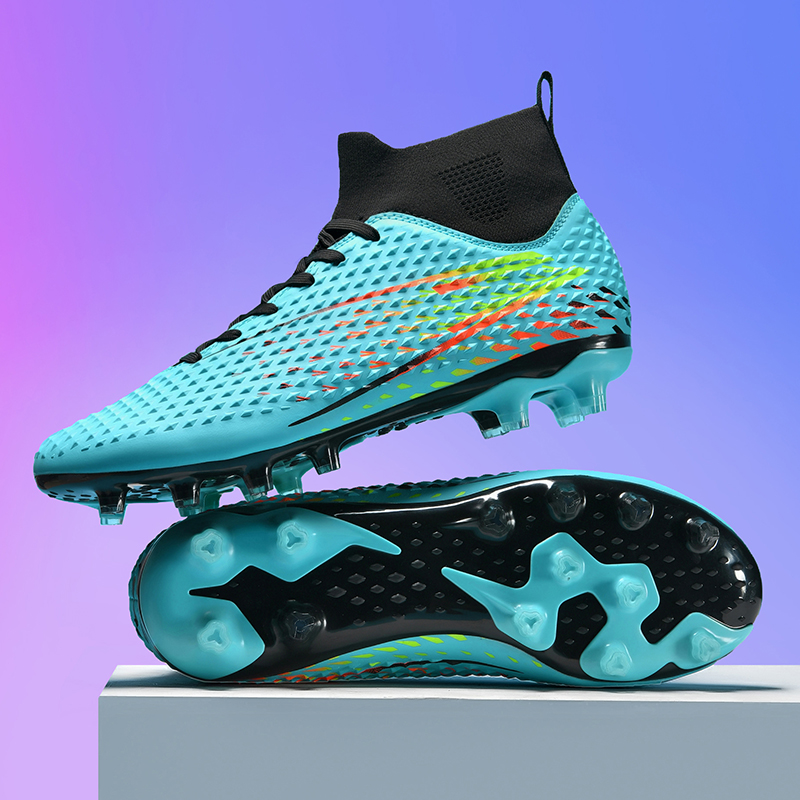 New Men Soccer Shoes High Ankle Football Boots Cleats FG Football Shoes High-top Breathable Ultralight High-quality Outdoor