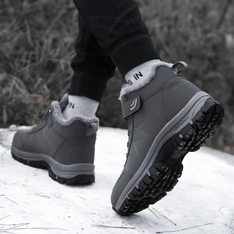 2023 Waterproof Boots Men's Women Slip On Winter Shoes For Men Ankle Boots Winter Boots Male Snow Botines Hiking Boots Feminina