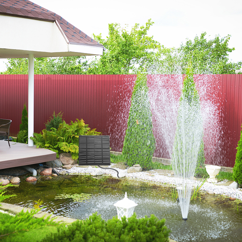 Solar Fountain Pump Replaceable with 6 Nozzles Pond Fountain Water Pump Easy Installation Portable for Pool Fountain Submersible