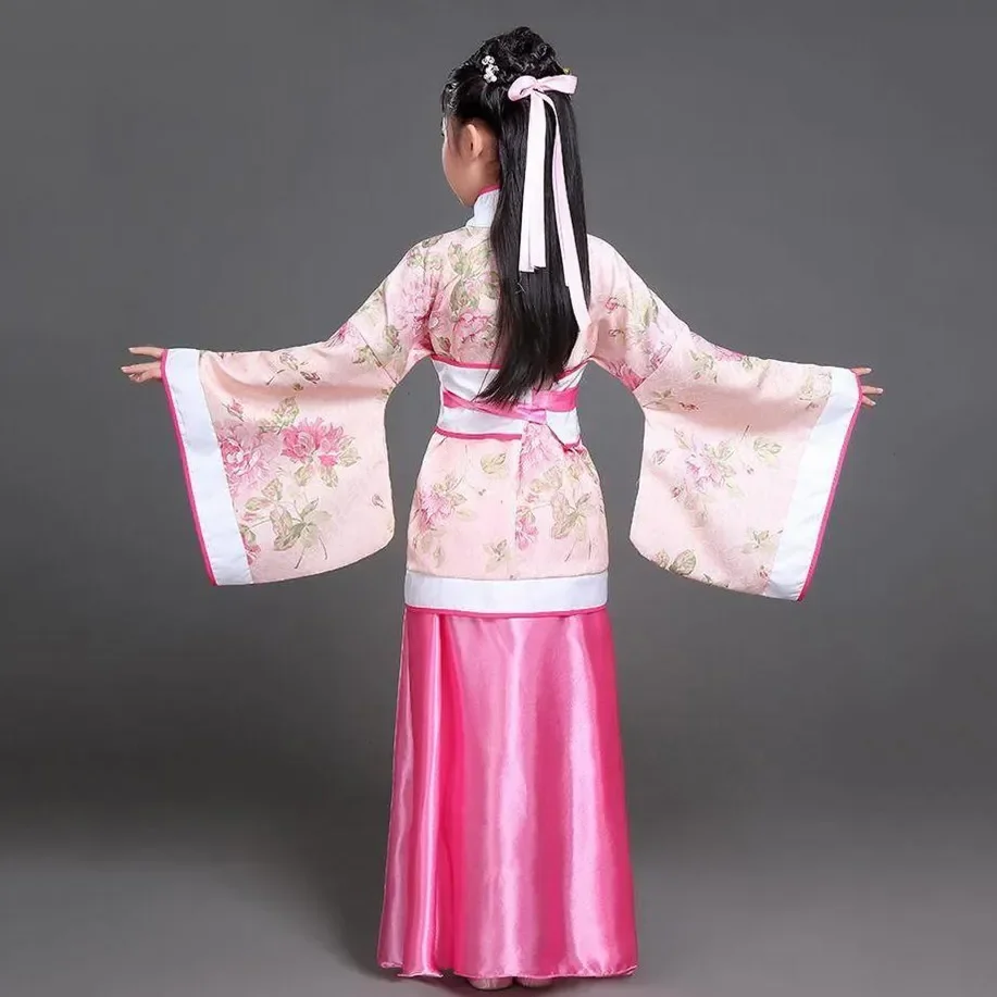 Hanfu Children 2024 Chinese Costume new Kids Flower Girl Dresses Traditonal Stage Wear Women Dance 2025 Costume Adult Fairy Dress