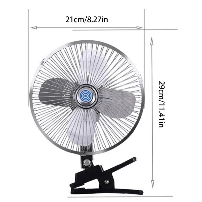 Automobile Car Fans Dual-Head 2 Speeds Adjustable For Dashboard 12V Truck Van Oscillating Easy Install Clip-On Air Flow Cooling