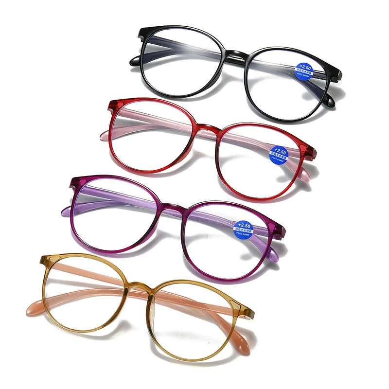 HD Full Resin Women Frame Presbyopic Glasses Ultra Light Anti Blue Light Reading Glasses Anti Fatigue Presbyopic Glasses smile