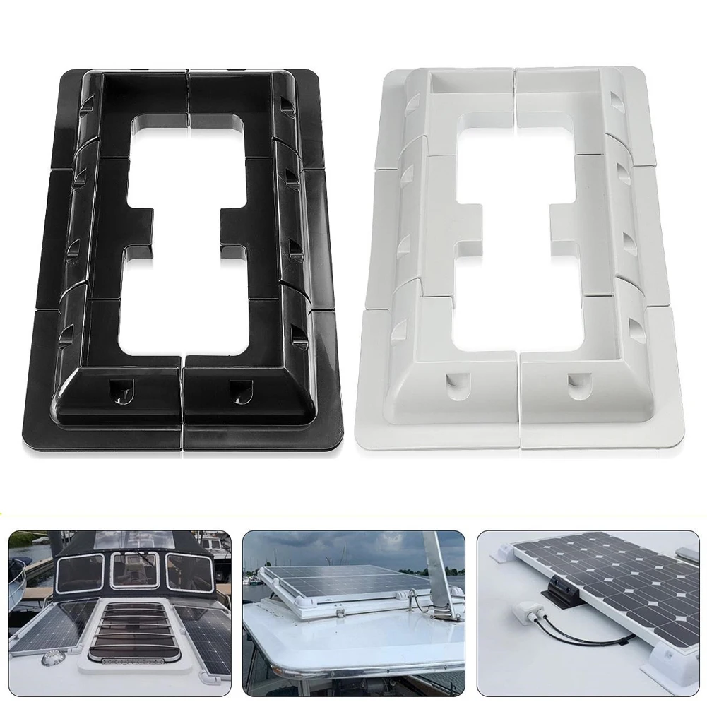 RV Top Roof PV Panel Mounting Bracket Fixing Bracket Kit Wire Box Support PV Support Holder for Caravan Camper Boat Yacht