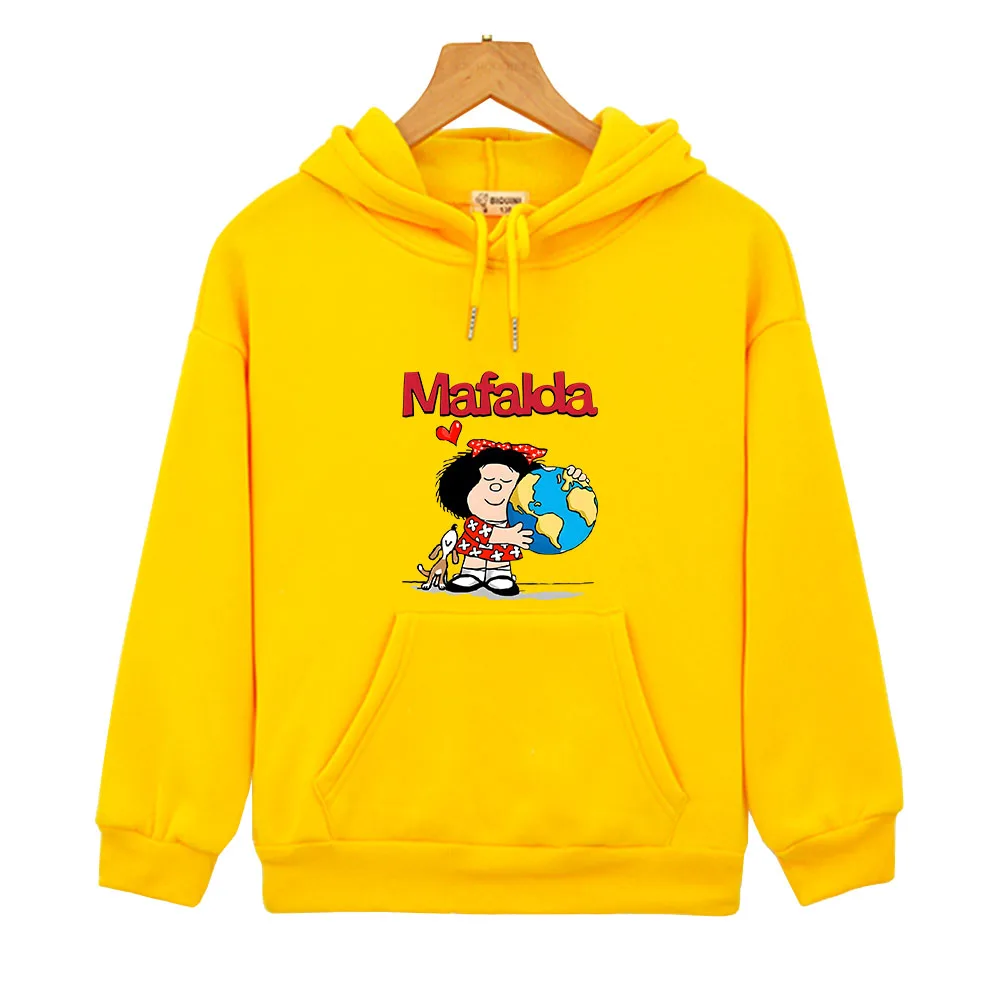 Kids Mafalda Hoodies for Teen Girls Kawaii Graphic Anime Sweatshirts Baby 2025 Boy Clothes Children's Clothing Hoody Long new Sleeve Tops
