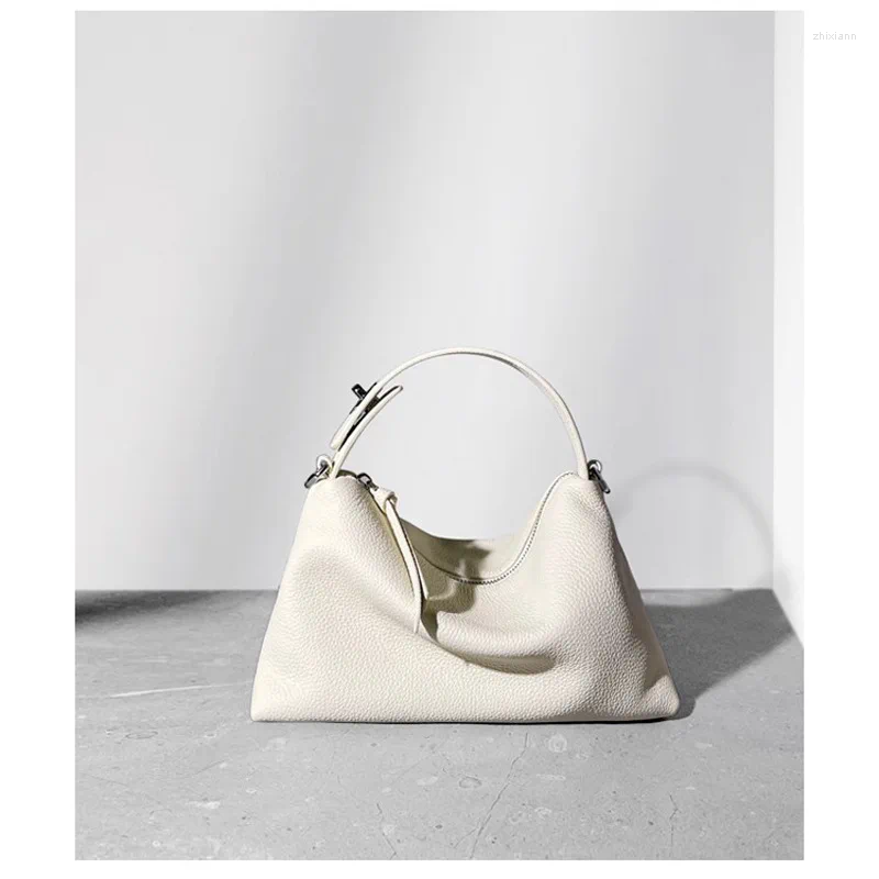 Free Shipping Shoulder Bags 2025 Genuine Leather Women's Pillow Classic Bag Soft Cowhide Totes High Quality Female Commute Handbag Gray