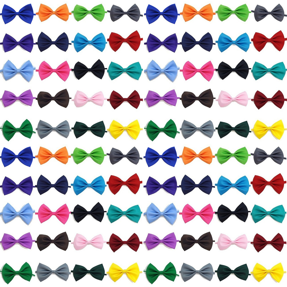 50/100Pcs Adjustable Cat Lots Neck Tie Dog Bow Puppy Bows For Kitten Collar Pet Accessories Wholesale