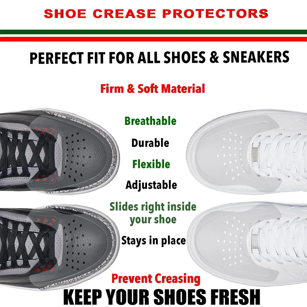 6Pairs Shoes Anti Crease Protector for Sneakers Toe Caps Sports Support Crease Guard for Sneaker Anti-wrinkle Shoe Stretcher