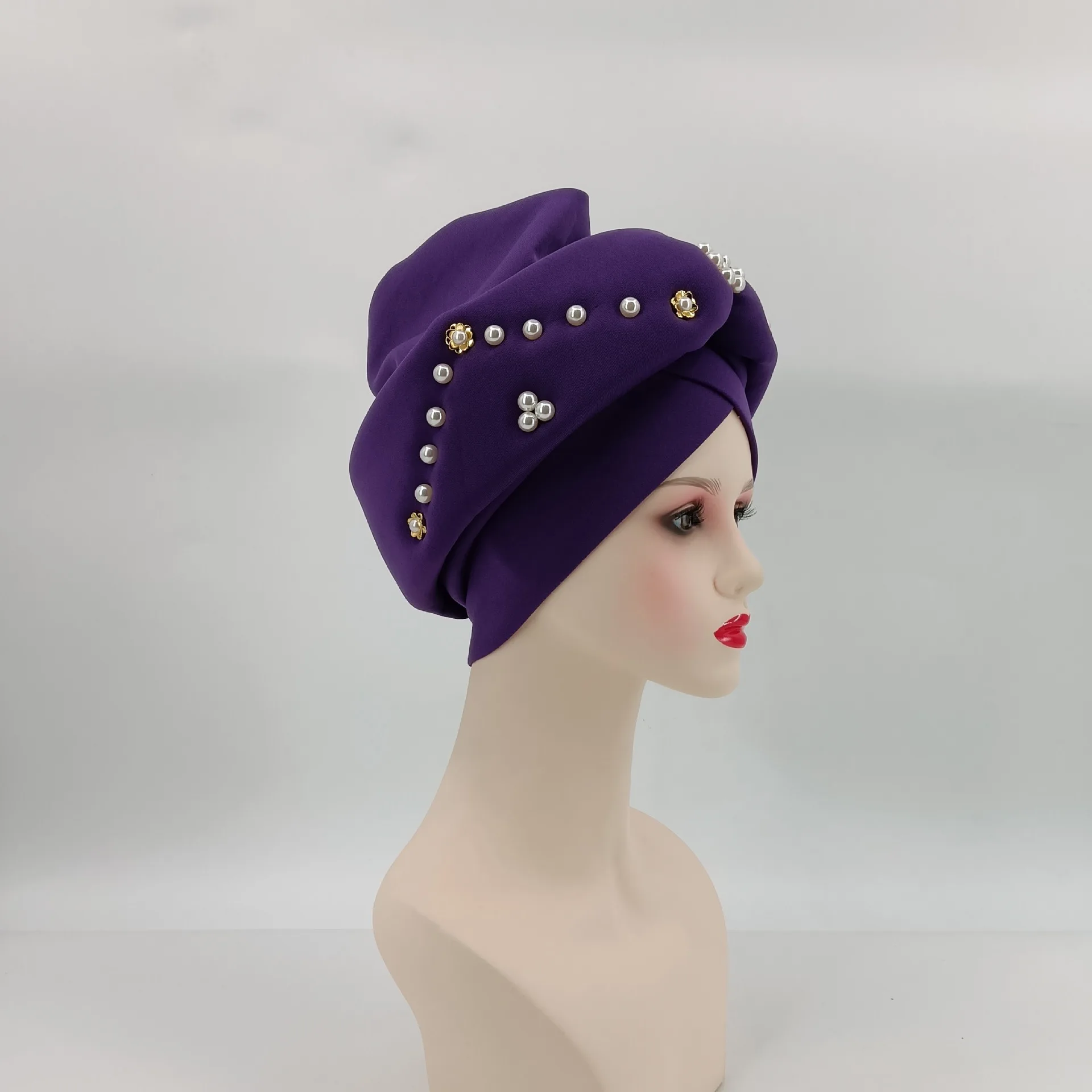 Beautiful Women Dias Bonnets African new Already Made Auto Gele Headties Nigerian 2025 Party Turban Muslim Hijab Cap Headwear