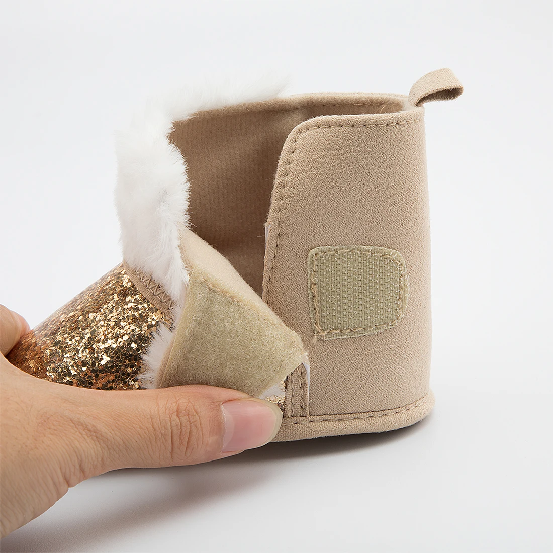 Sequin Newborn Baby Boys Girls Boots Warm Fluffy Soft Anti-slip Toddler First Walkers Multicolor Winter Infant Baby Shoes 0-18M