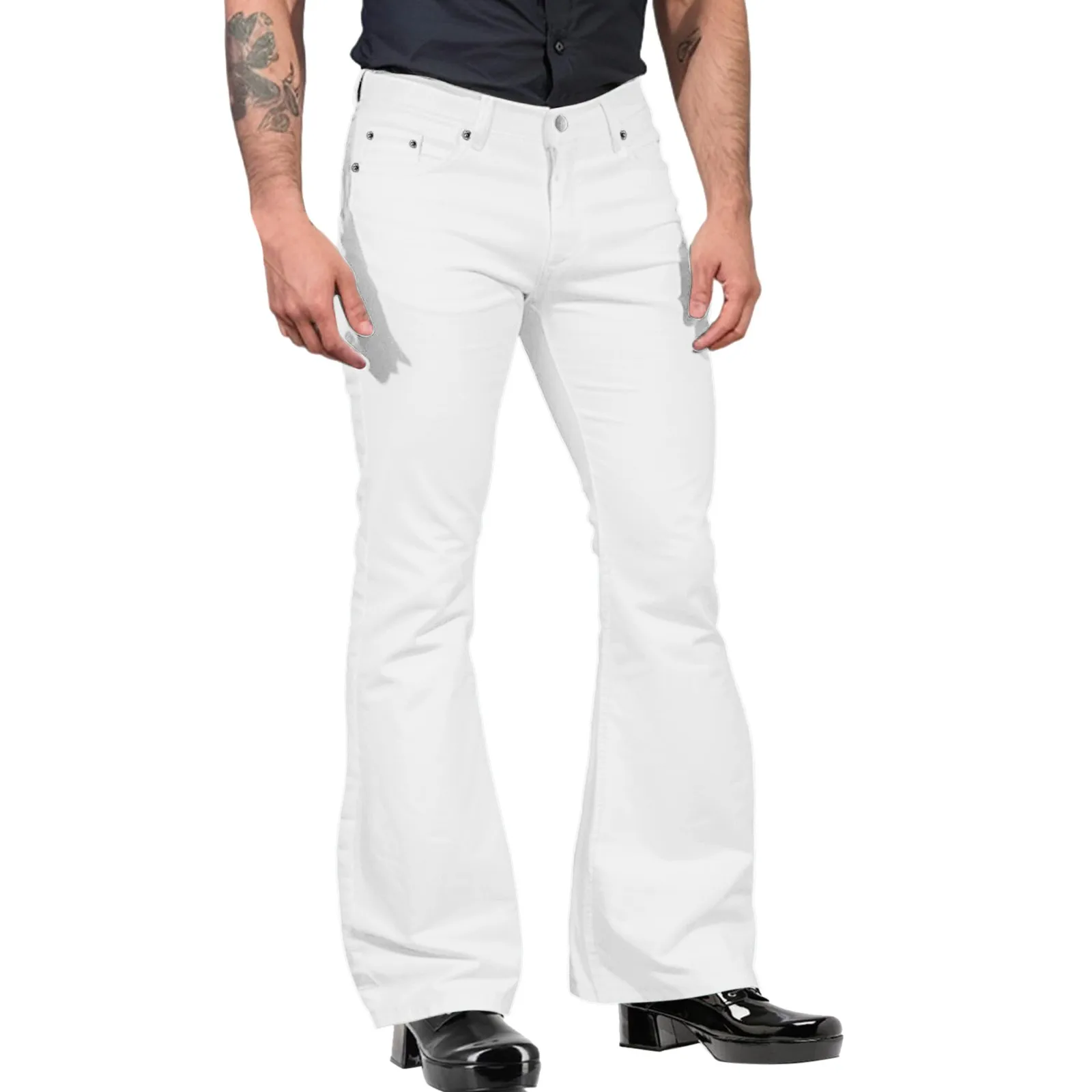 Autumn Spring New Men'S Flared Trousers Formal Pants Bell Bottom Pant Dance White Suit Pants Formal Pants For Men Sweatpant Xmas