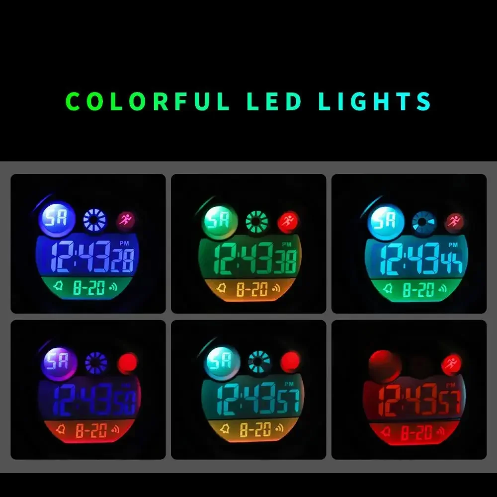 SKMEI Young And Energetic Dial Design 50M Waterproof Colorful LED+EL Lights relogio infantil Children's Sport Kids Watches 1547