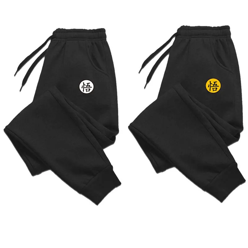 Spring Men's Anime Autumn and Women's Casual Sports Pants Fleece Elastic Belt Small Leg Pants Sweatshirts Drawstring Pants S-3XL smile