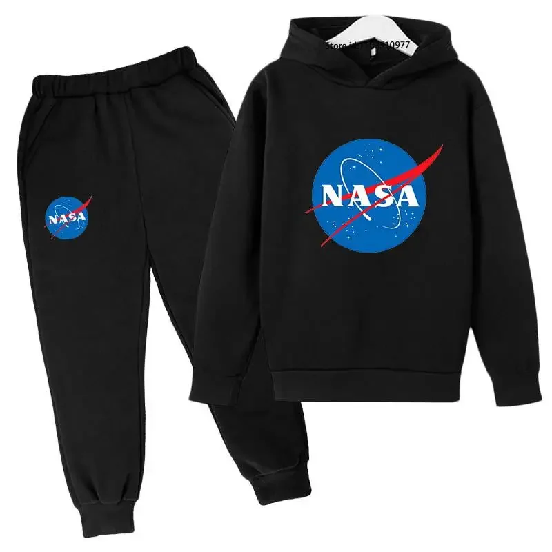 NASA Children's Hoodie +Pants Boys new Sets Sweatshirt Printing Toddler 3-12 Year Girls Clothing Leisure 2025 Coat Spring Trend Outfits