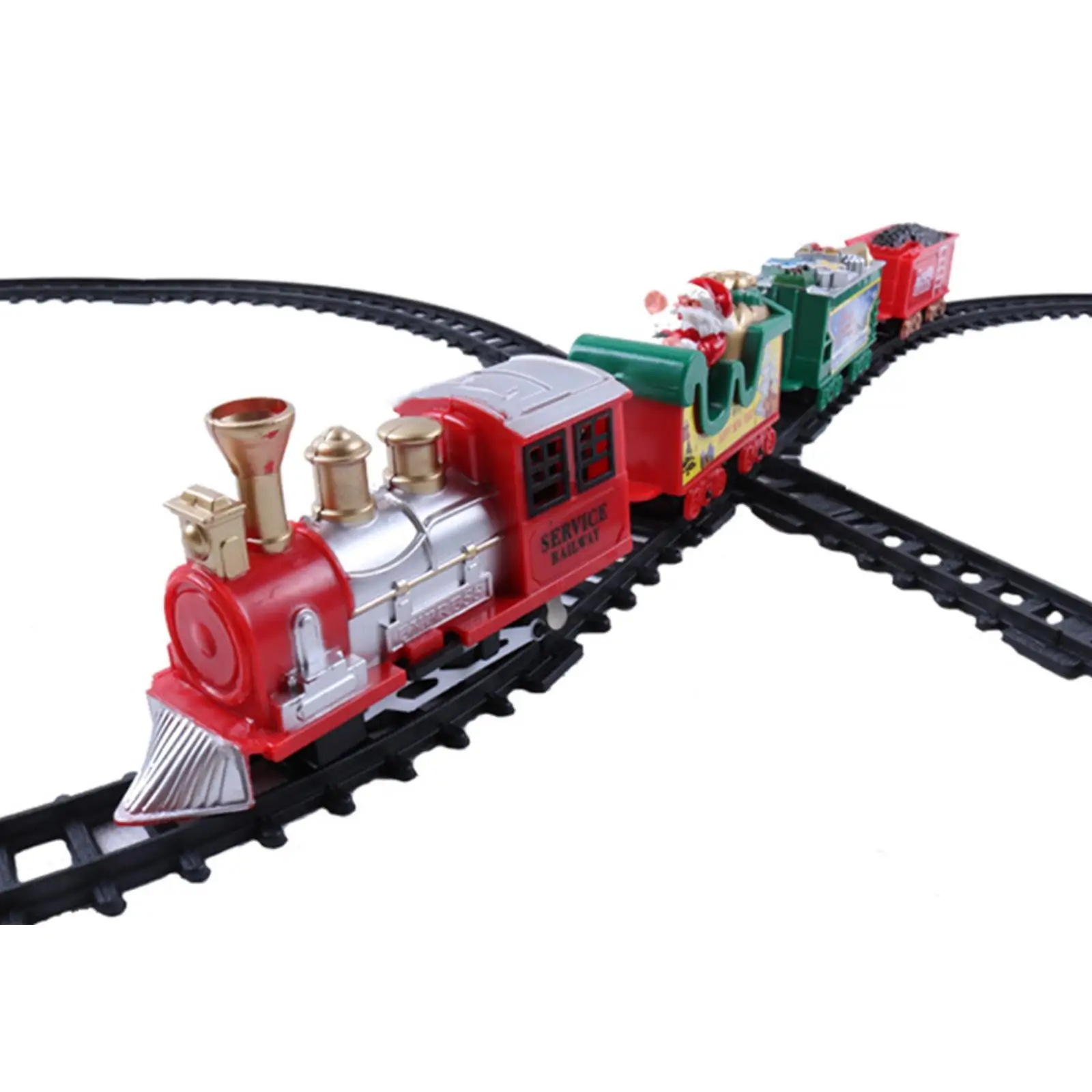 Electric Christmas Train Toy Set Car Railway Tracks Steam Locomotive Engine Diecast Model Educational Game Boy Toys For Children