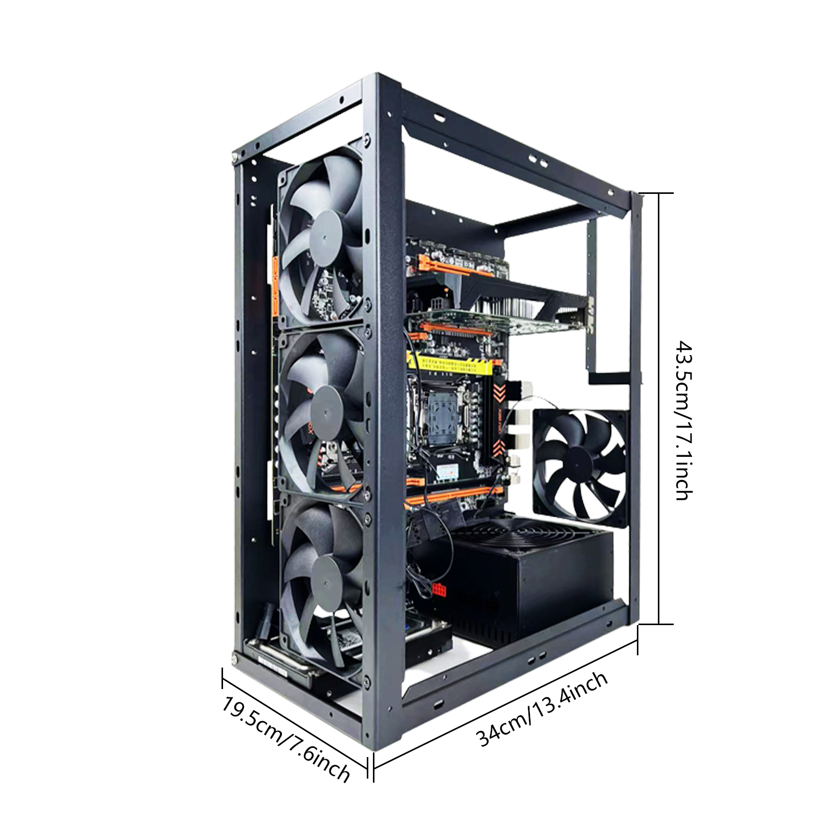 DIY Computer Motherboard Case Rack Aluminum Frame Chassis Cooling Rack Stand Open Chassis Support Bracket With Heat Dissipation