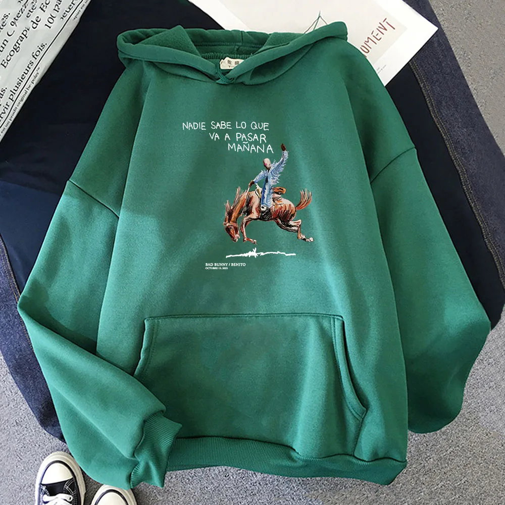 New new Album Nadie Sabe Lo Que Va Pasar Manana Sweatshirts Bad Bunny Rapper RIP Hoodies 2025 Men/Women Autumn Winter Hooded Clothes Male