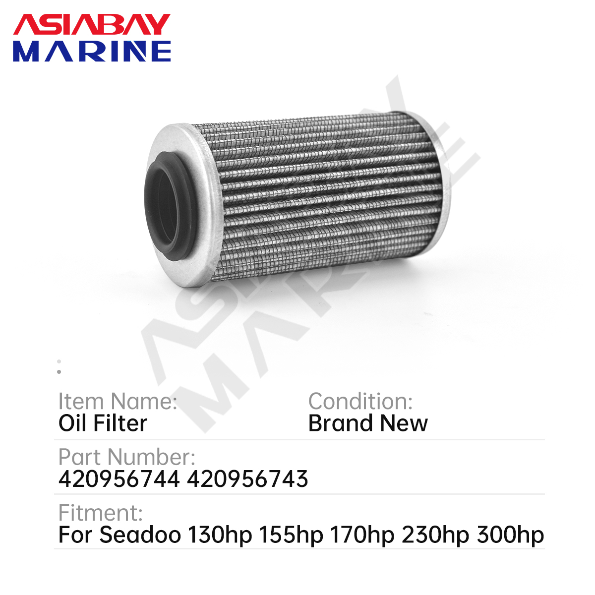 420956744 97950 Oil Filter For Seadoo BRP 130 155 170 230 300hp GTI130/155/170 GTX 170/230/300 GTR230 RXT300 GTX300 RXP300 RXT X