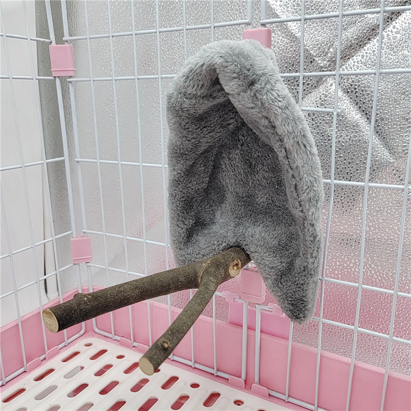Elegant Avian Habitat Addition: Luxurious Wool Snuggly Coop w/ Attached Hammock Plaything