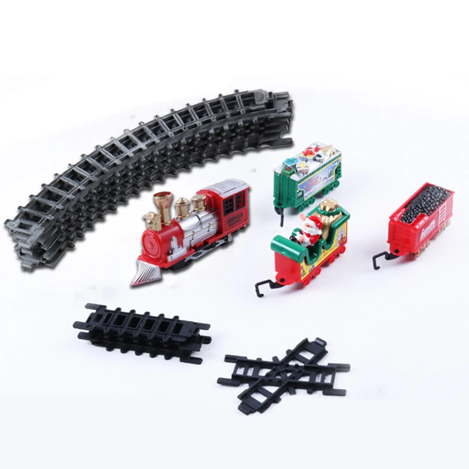 Electric Christmas Train Toy Set Car Railway Tracks Steam Locomotive Engine Diecast Model Educational Game Boy Toys For Children