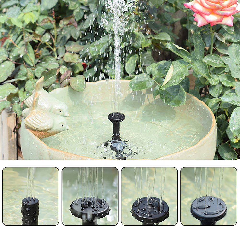 Solar Fountain Pump Replaceable with 6 Nozzles Pond Fountain Water Pump Easy Installation Portable for Pool Fountain Submersible
