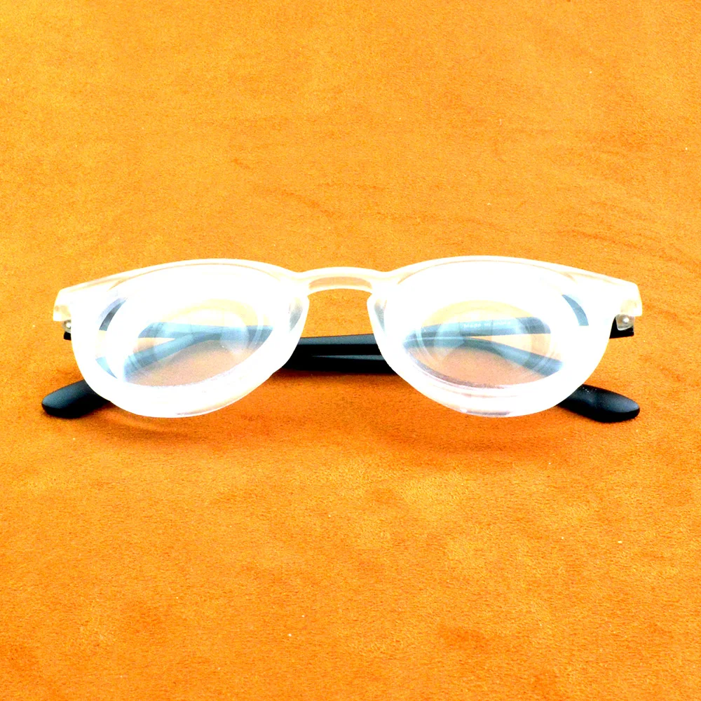 White Transparent Round Alloy Temple High Myopia Myopic Myodisc Goc Glasses -11D -12D -13D To -20d