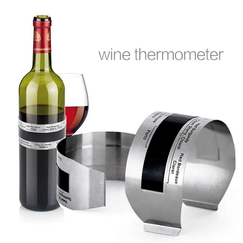 2022 Wine Collar Thermometer Bar Beverage Tool Clever Wine Bottle Snap Thermometer new Lcd Display Clip 2025 For Champagne Beer