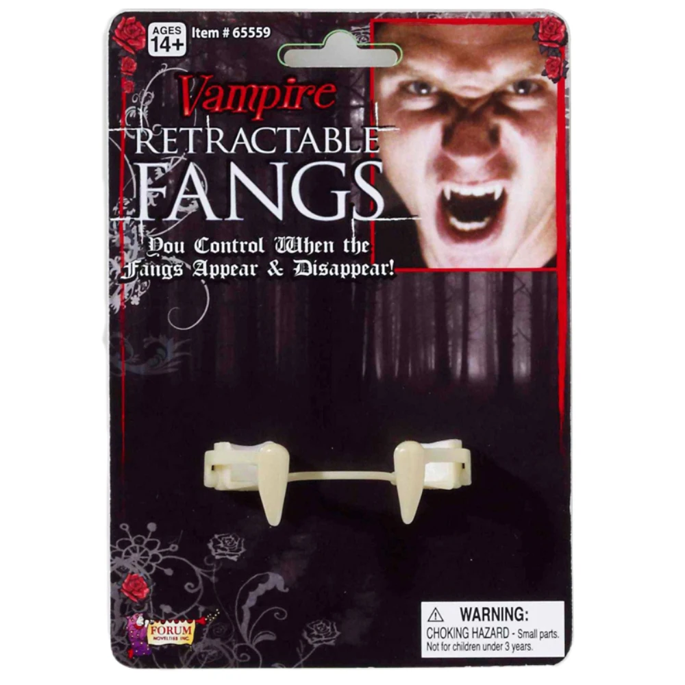 Retractable Vampire Teeth Zombie Teeth DIY Cosplay Props Decor Horrific Fangs Vampire Dentures For Holiday Party Props Kids Toy