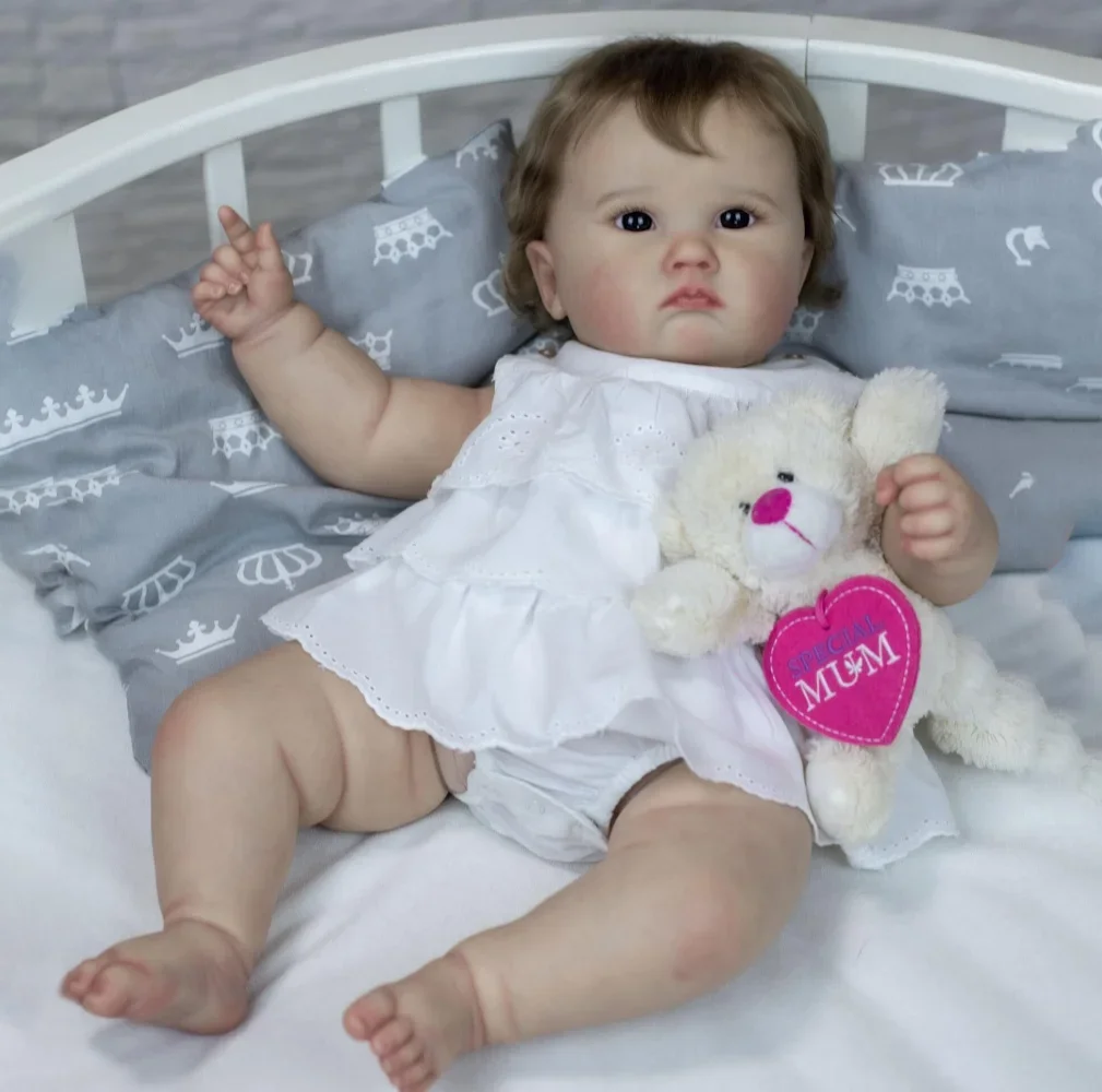60CM Already Finished Painted Bebe Reborn Toddler CHARLOTTE High Quality Multiple layers with Visible Veins for Child gifts
