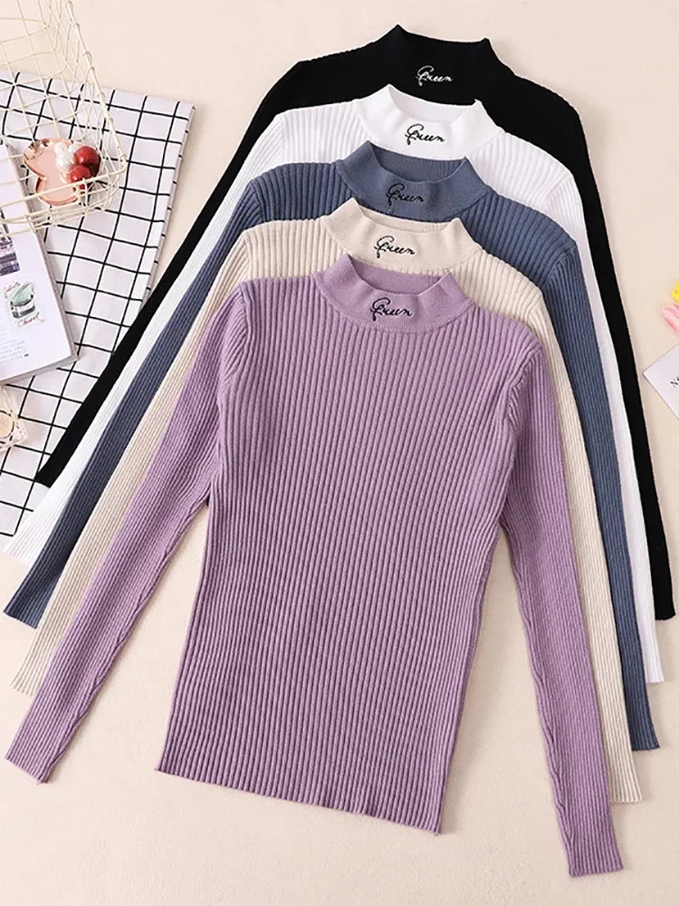 Turtleneck Thick Warm Women Autumn Winter Pullover Sweater High Elasticity Knitted Soft Jumper Long new Sleeves 2025 Sweater Femme Top