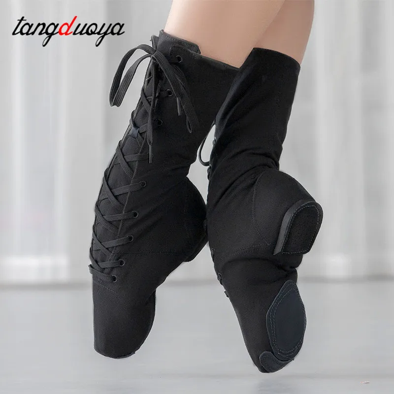 jazz dance 2025 shoes women sneakers balleoom Ballet shoes new high top canvas dance boots lace up Adult kids dance shoes Gymnastics Shoe