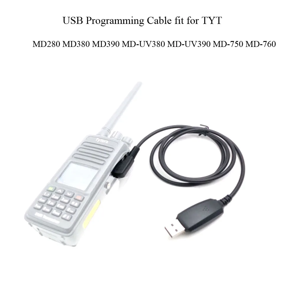 TYT USB Programming Cable for DMR Digital 2025 Radio MD280 MD380 MD390 MD-UV380 MD-UV390 MD-750 MD-760 new Date Cable
