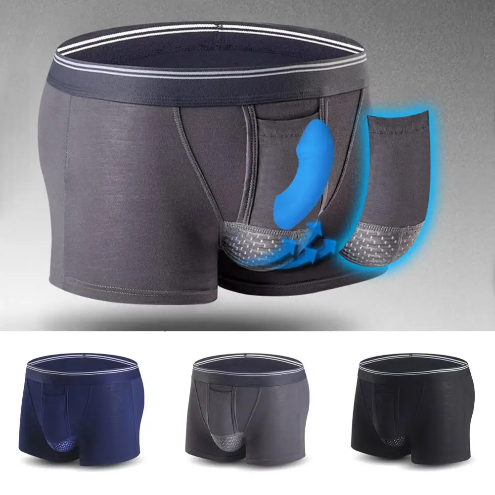Men Boxers Underwear Breathable Honeycomb Mesh s U Support Moisture wicking for Comfort
