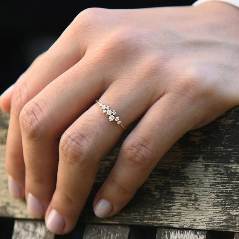 Lnngy 925 Sterling Silver Moissanite Wedding Bands for Women Round Brilliant Lab Diamond Cluster Ring Anillos Fine Jewelry
