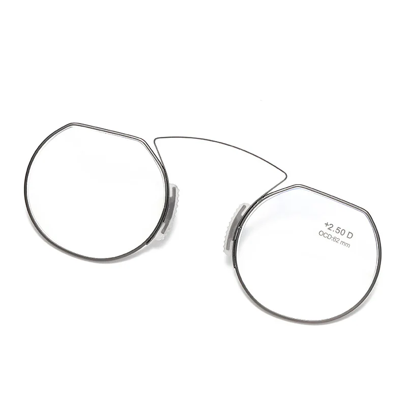 Ahora Portable Stick On Phone Reading Glasses Men Nose Clip Presbyopia Eyeglasses WIth Case Blocking Blue Light Ultralight