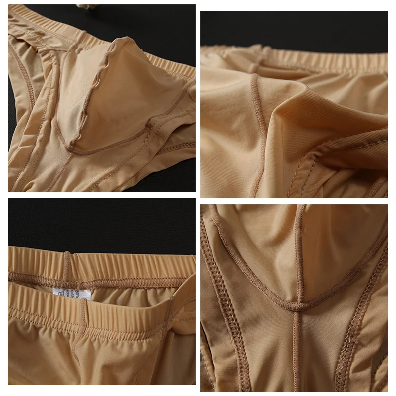 2020 New Briefs Men's Sexy Transparent Low-Waisted Breathable Male Bulge Pouch Underpants Briefs Comfortable Panties