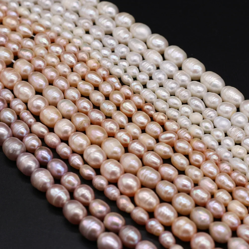 Natural Freshwater Real Pearl Beads Rice Shape Pearls Spacer Loose Bead For Jewelry Making DIY Women Bracelet Necklace Earrings