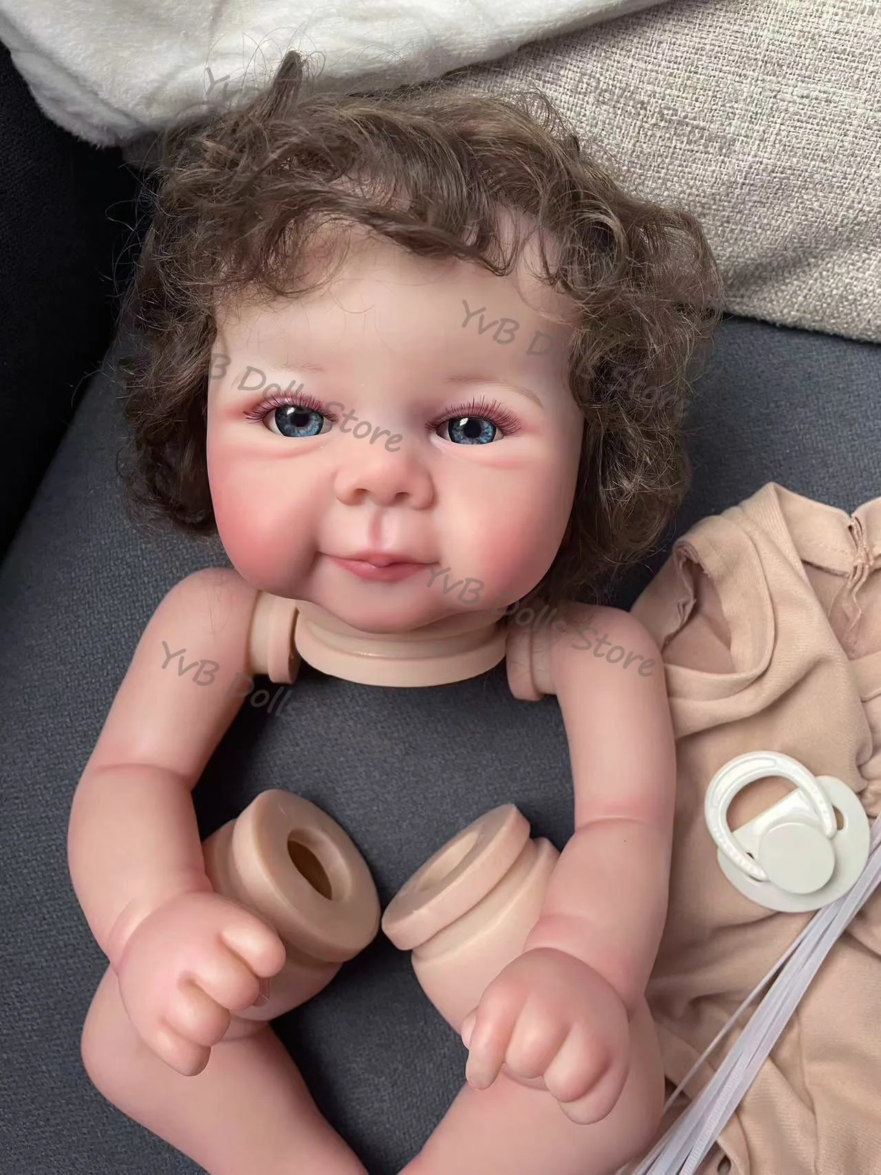 19inches Painted Juliette Already Reborn Doll Kits with Many Details Veins Unassembled Doll Parts with Cloth Body and Eyes smile
