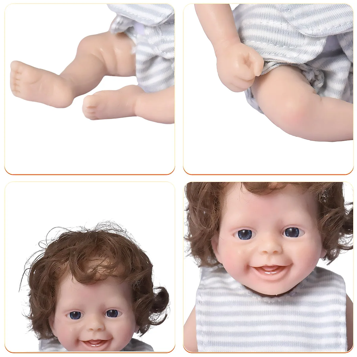 7inch Mini Silicone Reborn Dolls new 2025 Realistic Newborn Baby Dolls With Feeding and Clothes Accessories Full Body Silicone Baby Doll