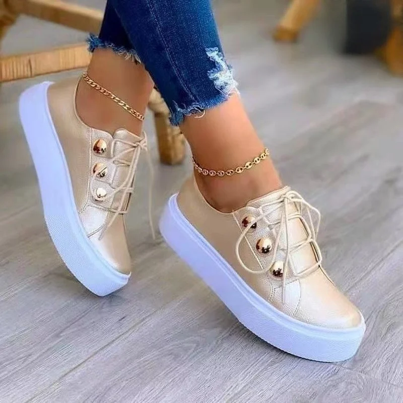 Women Flat 2022 New Fashion High Quality Casual Shoes Comfortable Outdoor Sports Platform Plus Size Round Head Shoes