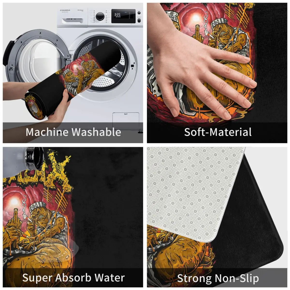 Anti-Slip Doormat Gutalax Asscatraz Kitchen MatBrutal Deathcore Balcony Carpet Entrance Door Rug Home Decorative smile