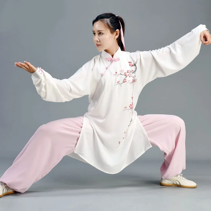 Tai Chi Clothing High Quality Wushu Kung Fu Uniforms Martial Arts Wing Chun Suit Paint Casual Traditional Chinese Costumes 12486