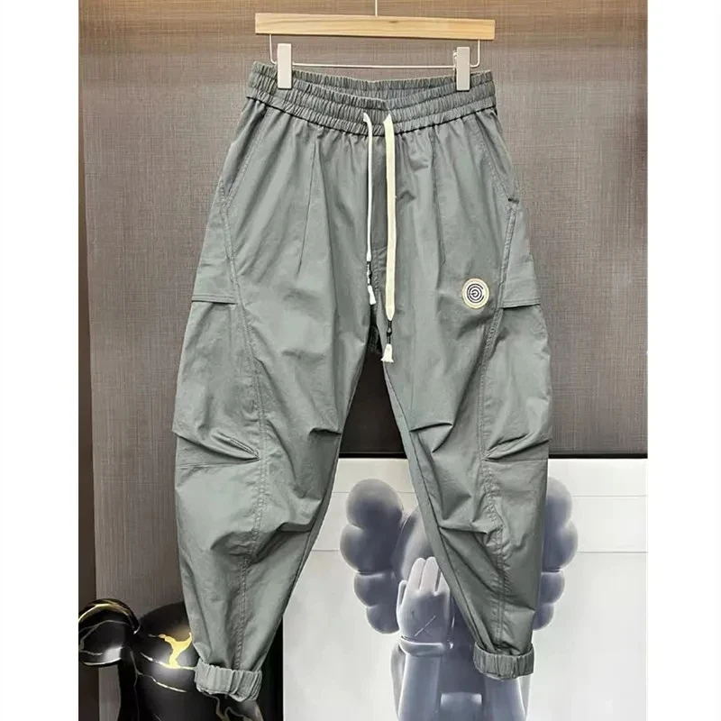 Men Clothing 2023 New Men's Pants Overalls Spring Summer Elastic Casual Pants Men Baggy All-match Nine Points Cargo Pants Homme