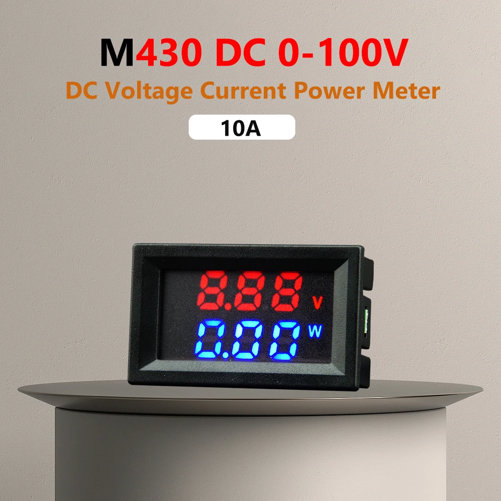M430 DC 0-100V 10A 50A 100A Digital Voltmeter Ammeter Dual LED Display Voltage Detector Current Power Meter Panel Amp Volt Gauge
