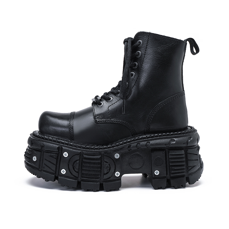 Chunky Platform Punk Style Sneakers Women Casual Metal Decoration Flat Shoes Gothic Dark Thick Bottom Lace Up Tennis Sneakers