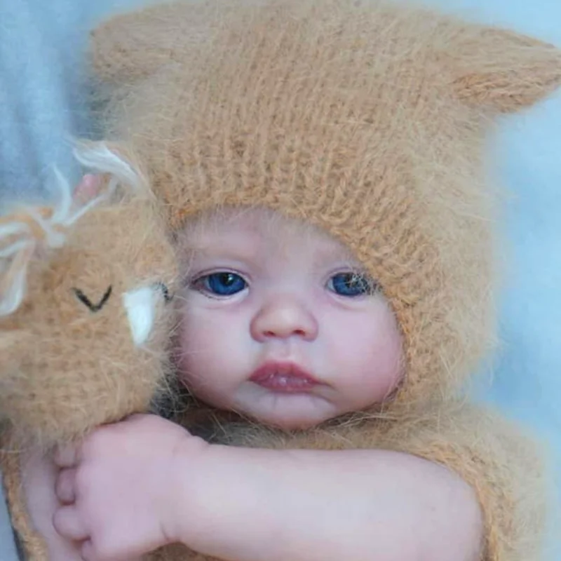17 Inches Preemie Newborn Reborn Meadow 3D Painted Kit Visible Veins Baby Doll Mold With Eyelashes More Realistic Easy DIY Toy